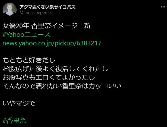 香里奈へのファンの声