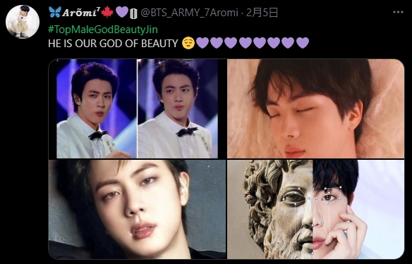 BTSのジンは最高の美を持つ、ギリシャ神ゼウスの比率と一致