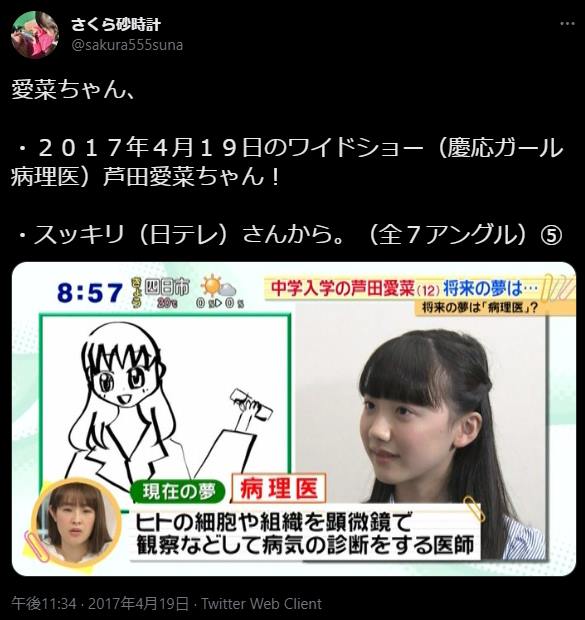 芦田愛菜の高校卒業後、大学の進路は医学部？